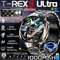 Outdoor T-Rex 3 Military Grade GPS Smart Watch 1000mAh Battery  AMOLED Compass Altimeter Call 10ATM Waterproof Swim Sports Watch