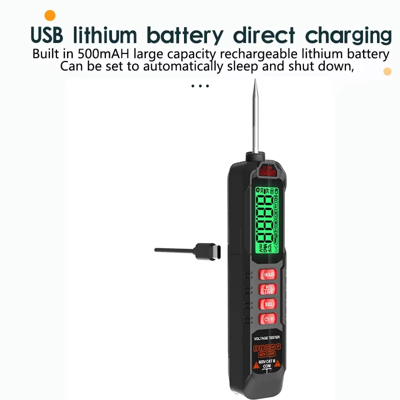 USB Rechargeable Car with Clip Digital Multimeter Pen Type 4000 Counts AC/DC Voltage Non-Contact Auto Ohm Diode Tester For Tool digital multimeter multimeter tester voltage detector tester voltage meter tester