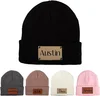 BOY GIRL Men Women Custom Beanies Leather Patch, Personalized Beanies Add Your Own Text Photo Logo Skull Cap Winter Warm Hat 2