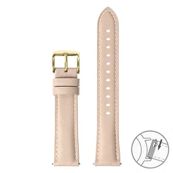 Premium Genuine Leather Quick Release Watch Strap - Universal Cowhide Bracelet - 20mm (Light pink gold)