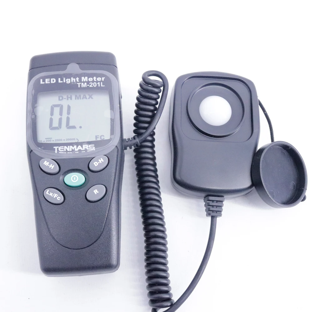 Tenmars TM-201L LED Light Meter LUX Meter Light Intensity Tester Measuring Range 200,2000, 20000,200000 Lux