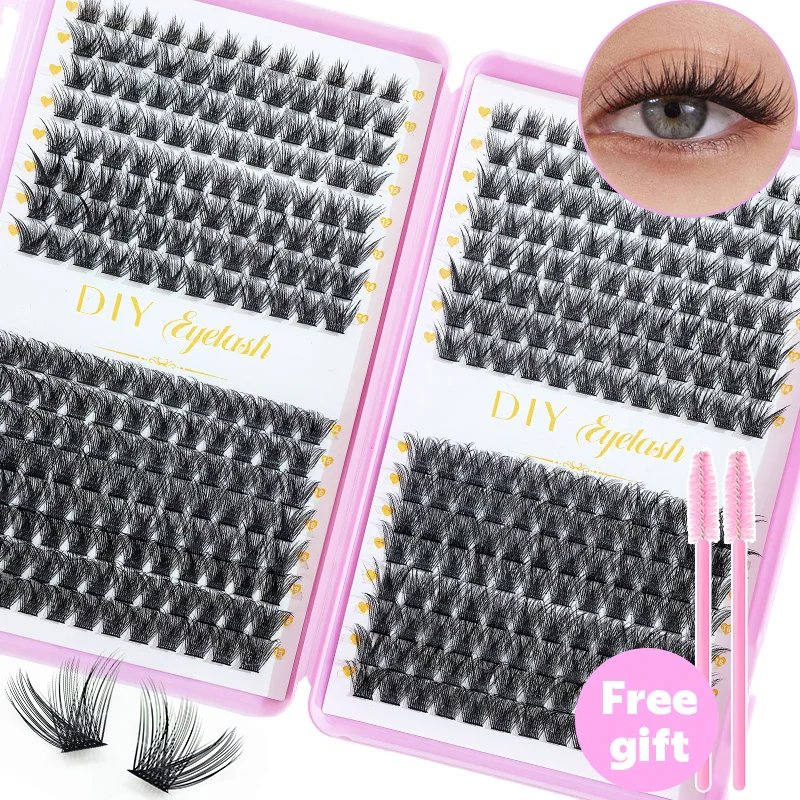 DIY-Wimpernverlängerungsbuch (mit D-Curl-Technologie) – ultradick, in mehreren Längen verfügbar, kostenloser Wimpernbürste