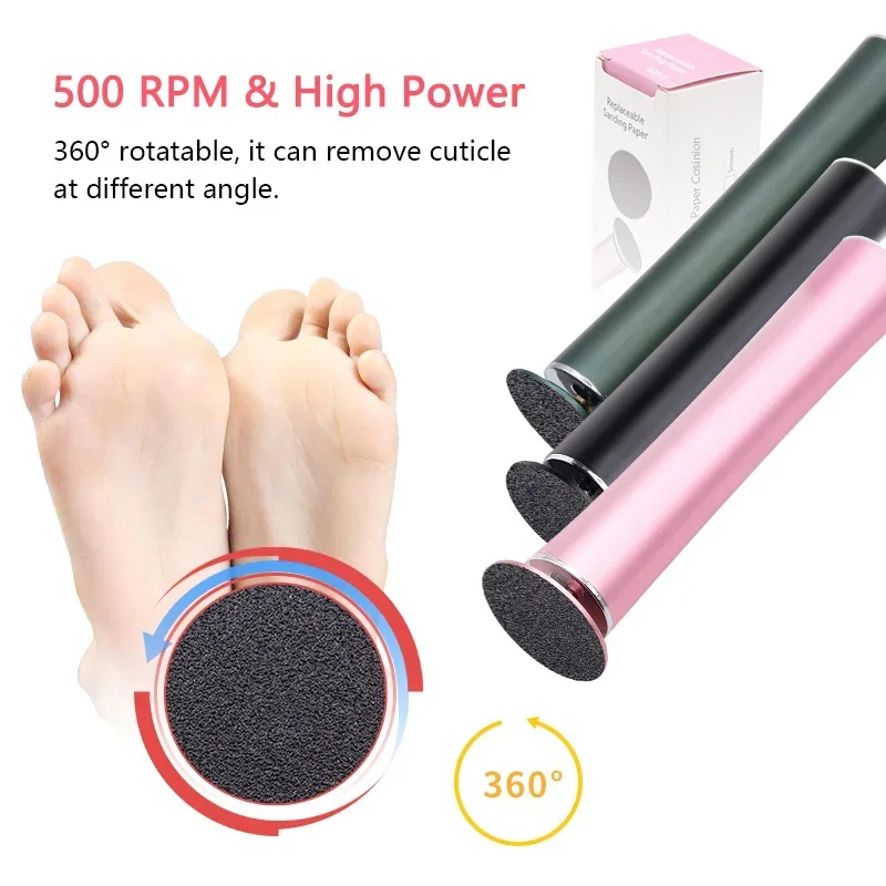 Electric Rechargeable Pedicure Tools Foot Care File Leg Heels Remove Dead Skin Callus Remover Feet Clean Care Machine Sandpaper 3