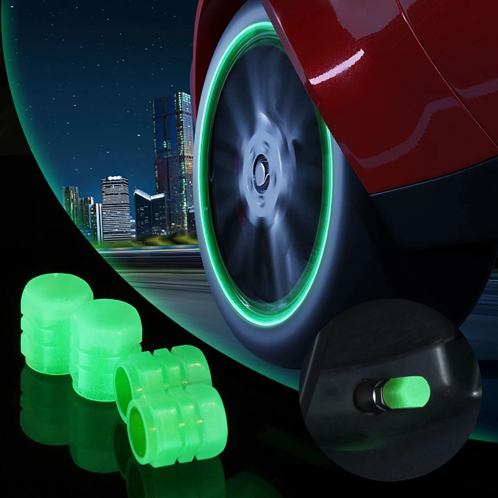 Luminous Car Valves Stem Caps Tire Valves Caps For Subaru Outback