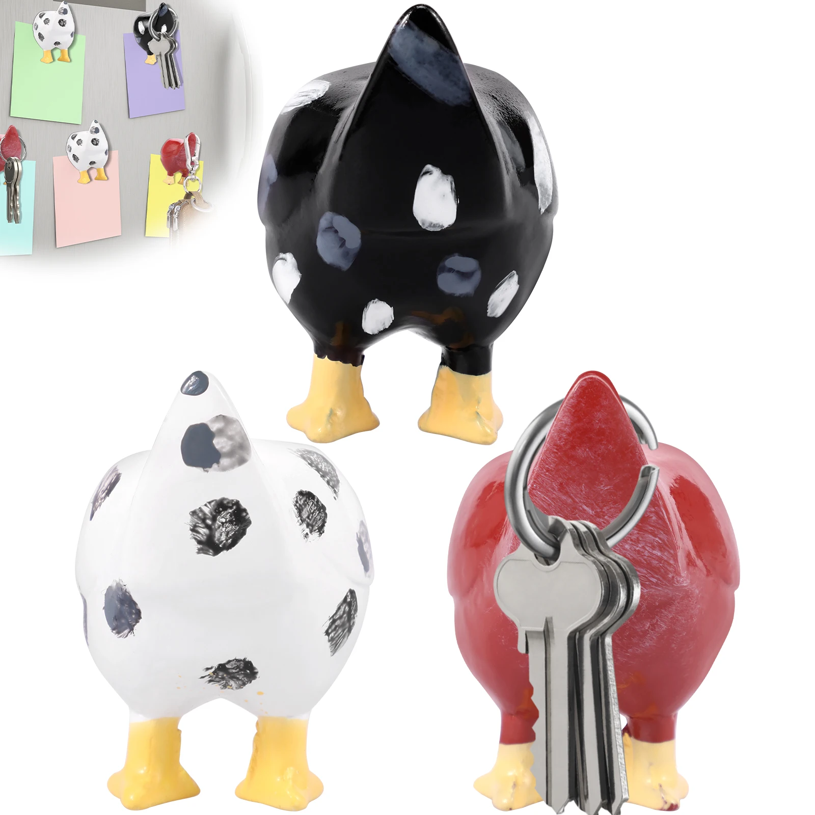 

3Pcs Chicken Butt Magnet Funny Magnetic Chicken Butt Resin Chicken Butt Fridge Magnets Refrigerator Magnetic Decoration for