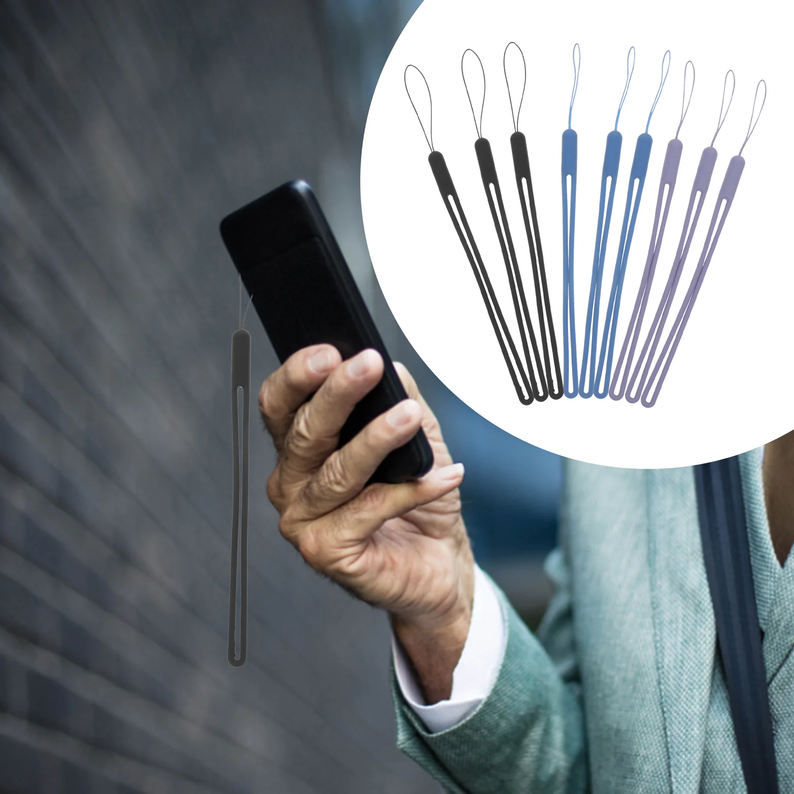 

9pcs Phone Lanyard Replacement Phone Wrist Rope Silicone Phone Strap Supply