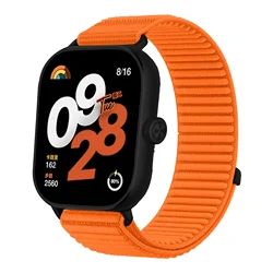 Nylon Loop Mountain Wave Wristband Strap in Vibrant Colors - Redmi Watch 4 (Orange)