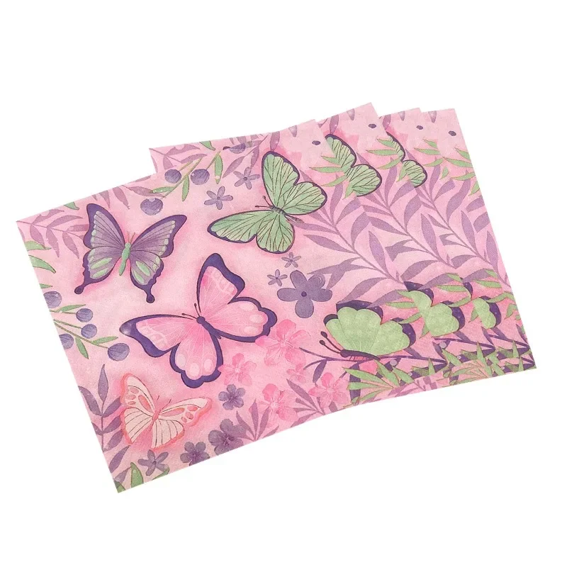 10/20pcs Butterfly Theme Party Decoration Supplies Disposable Paper Placemats Colored Napkins Butterfly Bone Paper