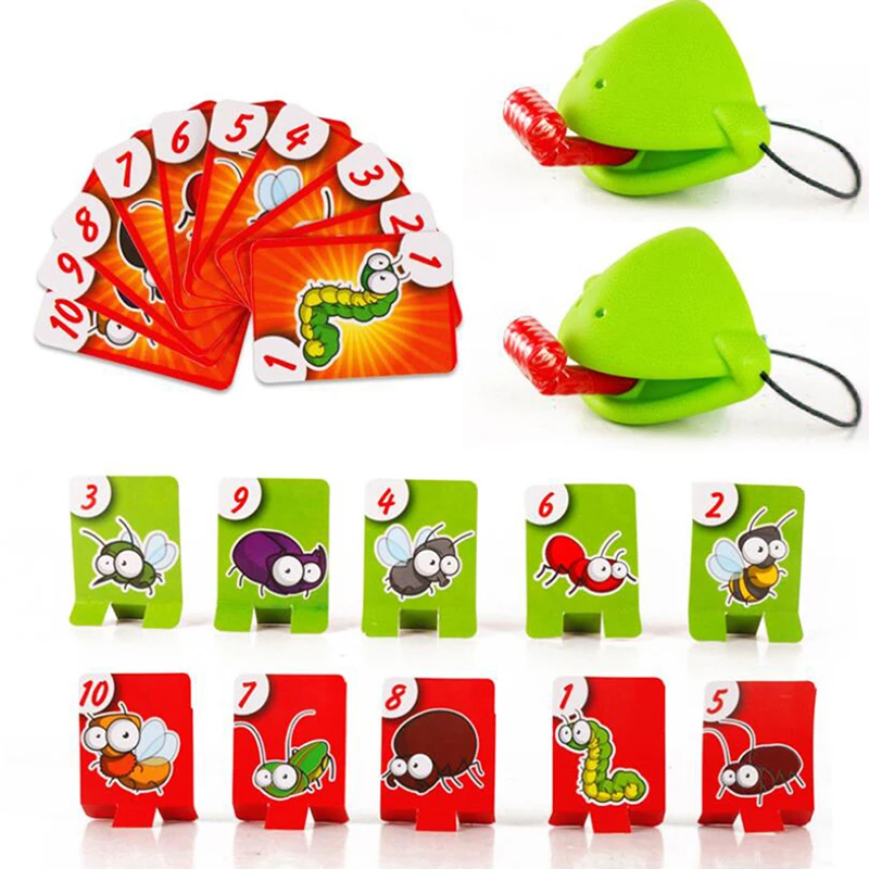 

Chameleon Lizard Mask Wagging Tongue Lick Cards Board Games for Children Family Party Toys Antistress Funny Desktop Game Toys
