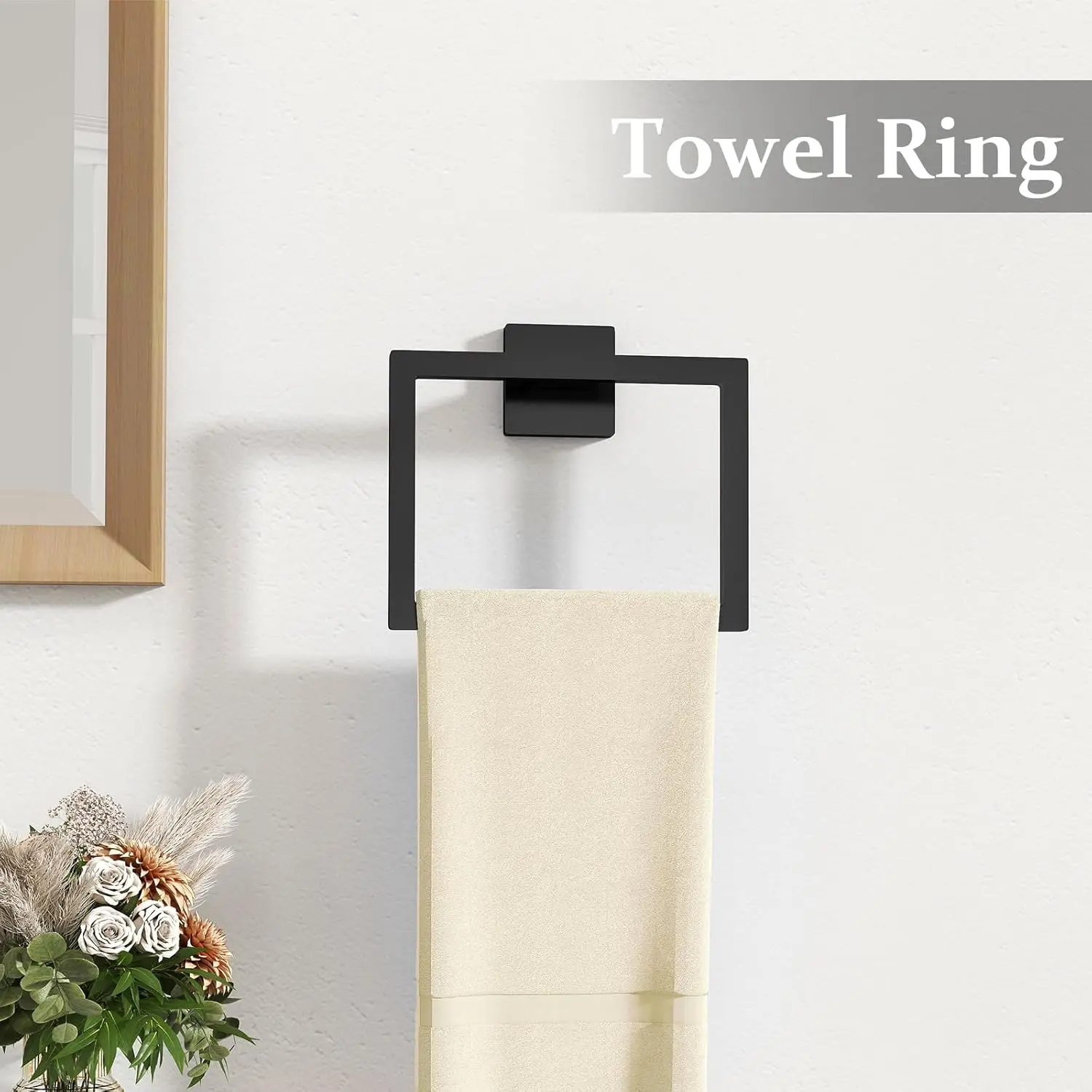 10-Piece Matte Black Bathroom Set. 24" Towel Bar. Stainless Steel Racks. Wall-Mounted.