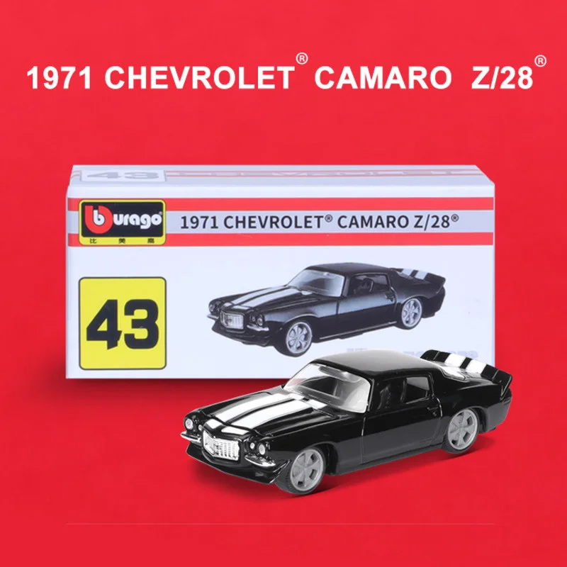 

Миниатюрная модель автомобиля Bburago 1/64, модель 1971 CHEVROLET CAMARO Z/28, литые копии автомобилей, коллекционная игрушка для мальчика, подарок