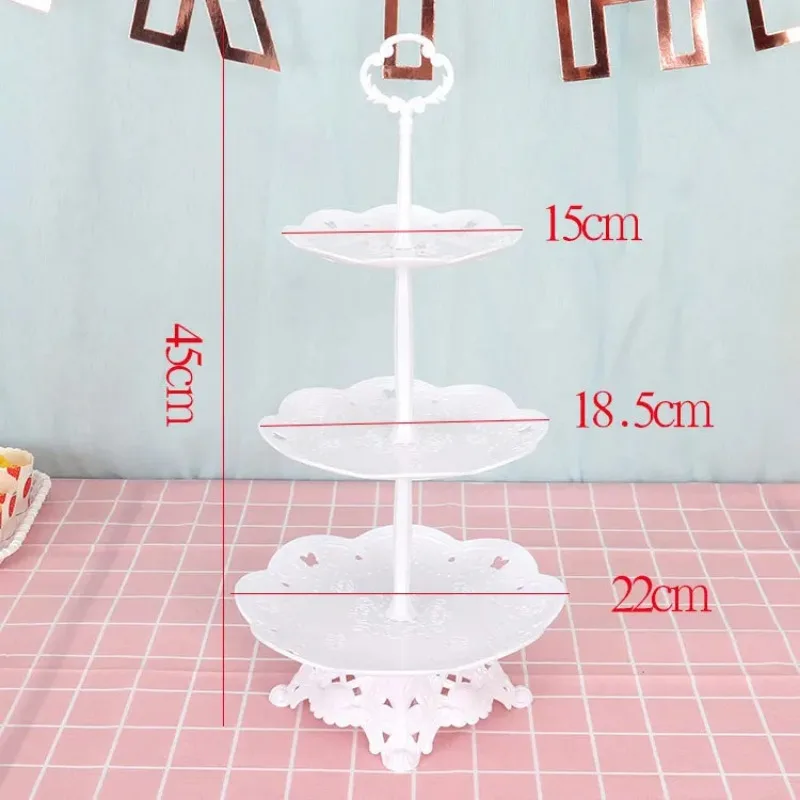 Ins Style Cake Stand Three Layer Cake Tray Fruit Tray Cupcake Display Stand Creative Cake Display Stand Plastic Dried Fruit