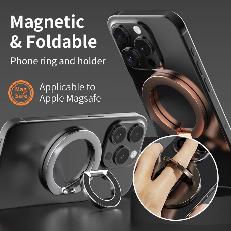 Magnetic 360° Rotating Double-Sided Phone Ring Holder Stand