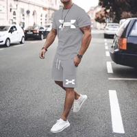 Men S New Summer Suit 2024 Casual T Shirt Shorts Suit Men S Tracksuit Solid Color.jpg