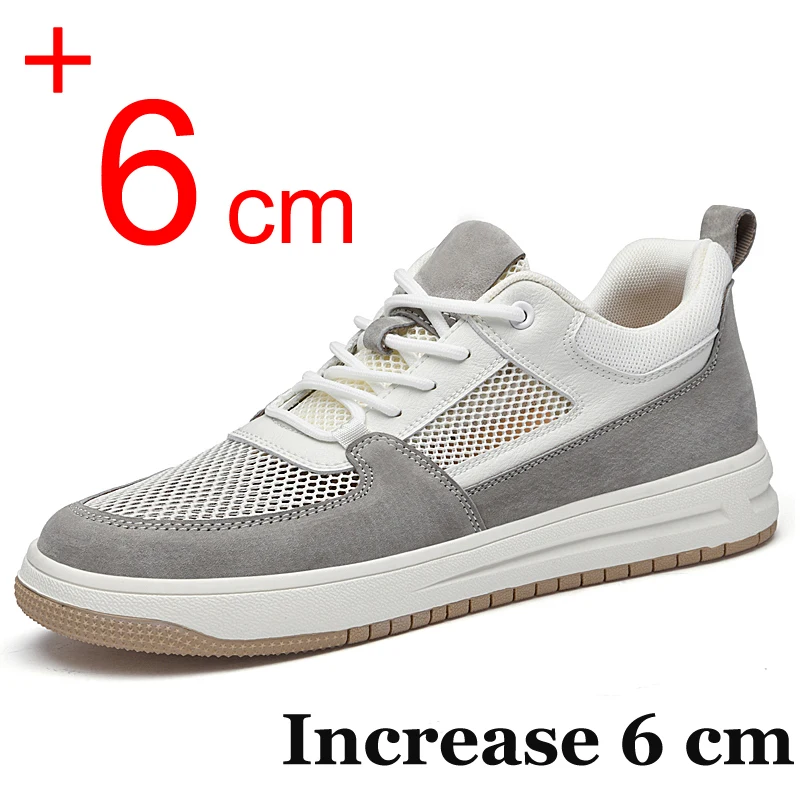 

Summer Men Sneakers Elevator Shoes Fashion Breathable 6CM Height Increase Insole Sports Board Shoes Casual Heightening Shoes