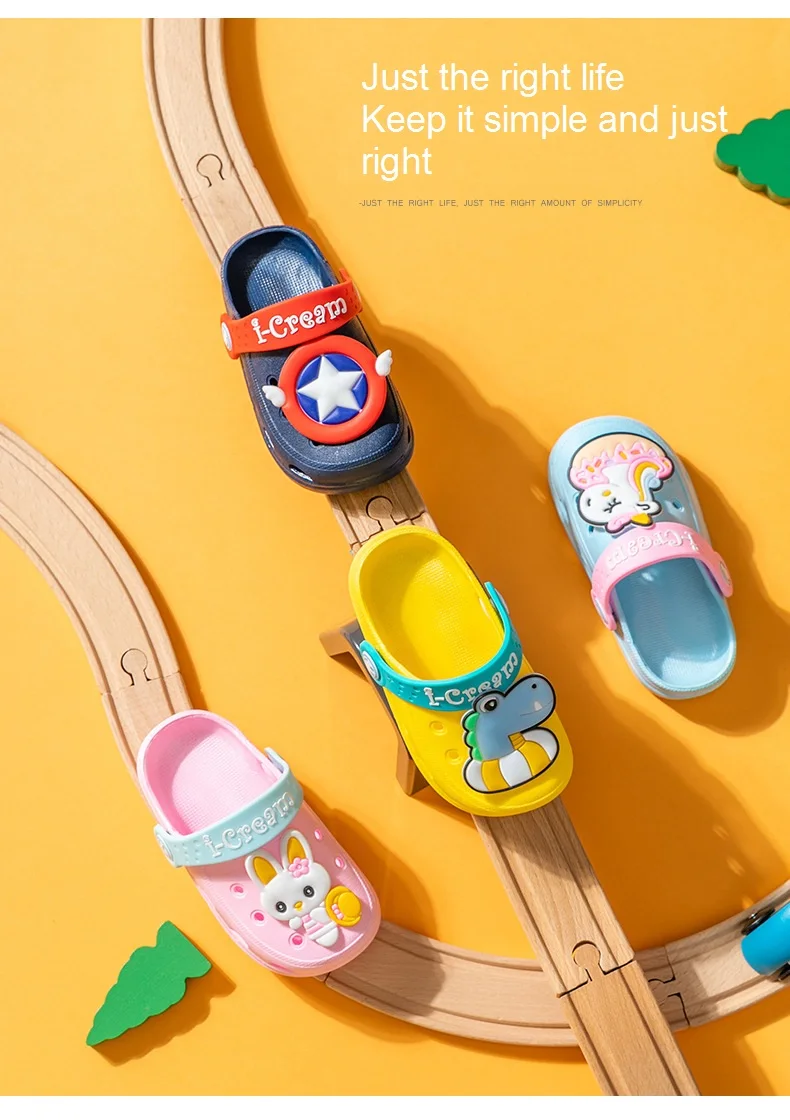 Description Picture 4 of itemBaby Toddler Hole Shoes Kids Beach Slippers Cute Cartoon Print Children Footwear Girls Boys Non-slip Soft Bottom Indoor Sandals