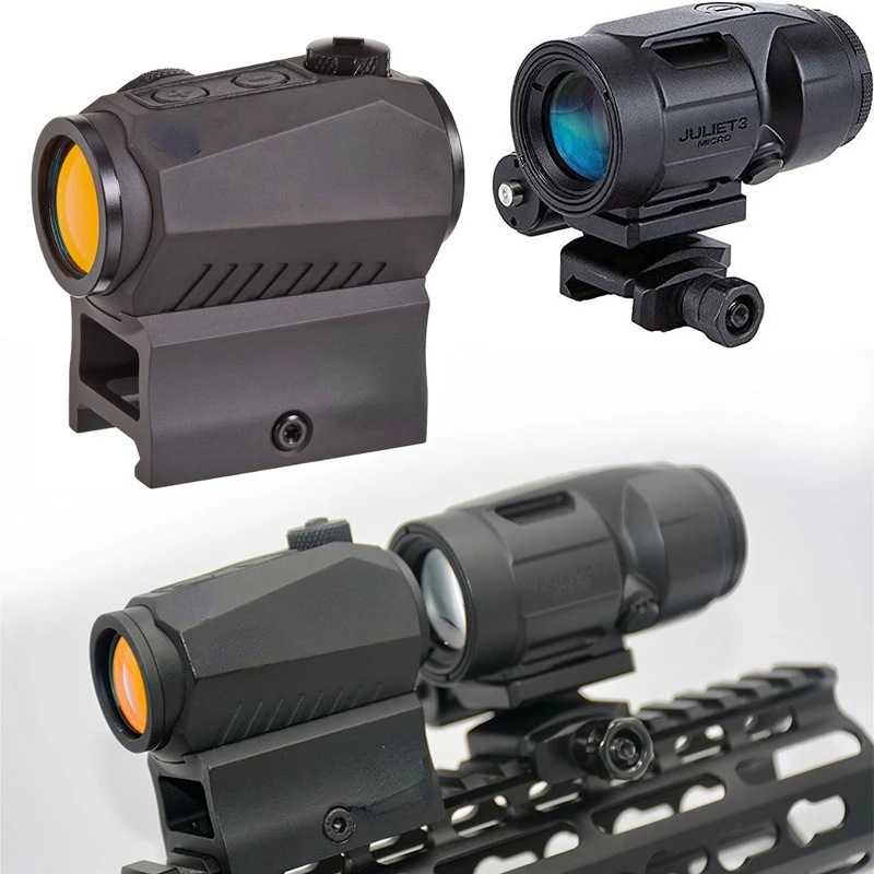 

Rom-eo5 1x20mm Compact Red Dot Juliet3-Micro Magnifier 3x22mm Push-Button Mount with Spacers Rifle Scope