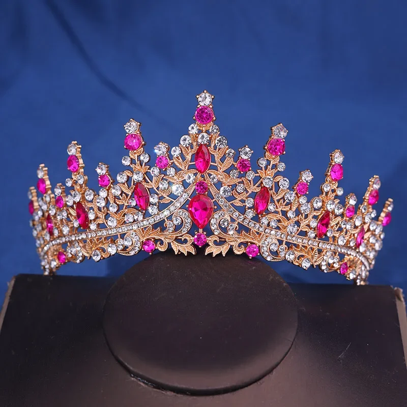 Barock Kristall Diademe und Kronen Strass Abschluss ball Diadem Stirnband Braut Hochzeit Haarschmuck Schmuck Krone Tiara für Frauen – Detail 9
