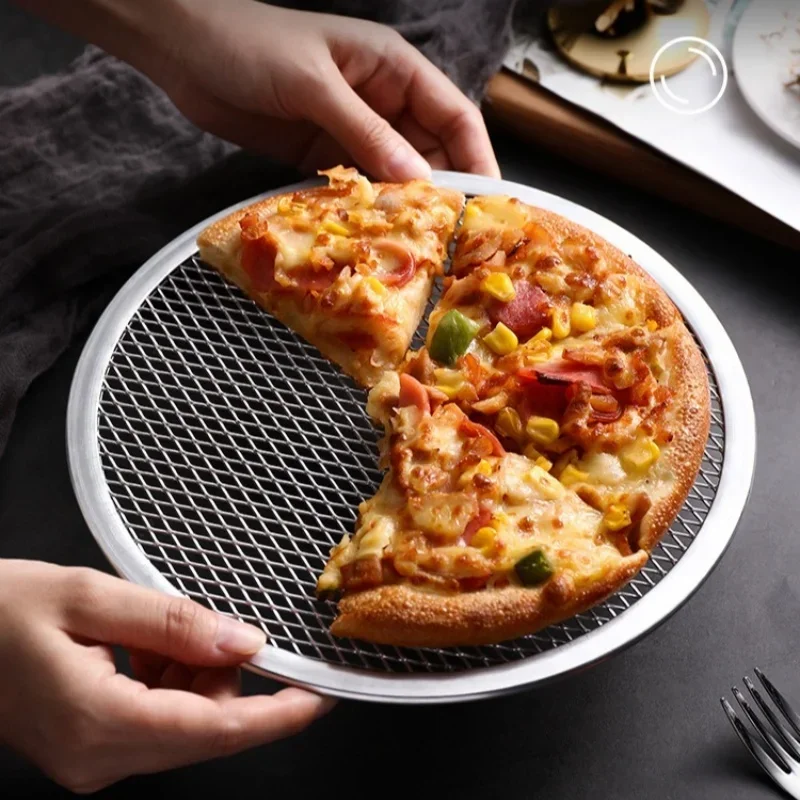 ZEONHEI Confezione da 4 vassoi antiaderenti per pizza da 30,5 cm, vassoi per impasto per pizza per forno, teglie rotonde nere per cottura