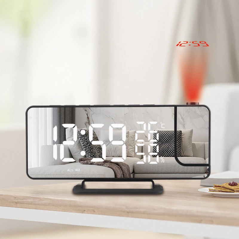 FM Radio LED Digital Smart Alarm Clock Watch Table Electronic Desktop  Clocks USB Wake Up Clock with 180° Time Projector Snooze|Alarm Clocks| -  AliExpress