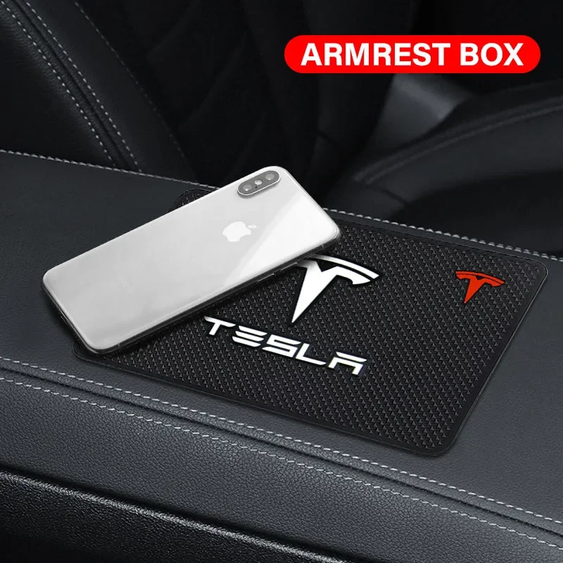 Car Ornament PVC Anti-Slip Mat Sticky Pad Dashboard Accessories For Tesla Model 3 2022 S X Y Style Roadster Invader Coil Mod WYE