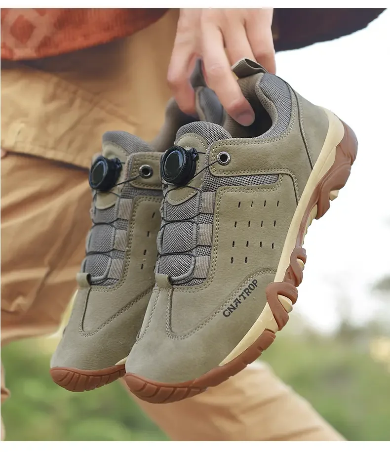 

Outdoor sports button rabbit lace up hiking shoes Summer breathable hiking shoes Men's shock absorbing wear-resistant antiskid