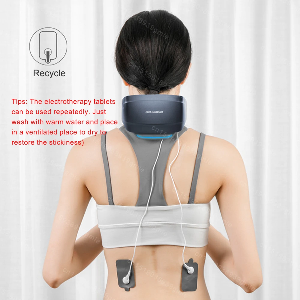 Intelligent Neck Massager Electric Hot Compress Vibration Shoulder Cervical Neck Massager Pulse Cervical Therapy Health Magnets