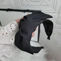 Vintage Wide - Brimmed Bow Hair Accessory Set (Black)