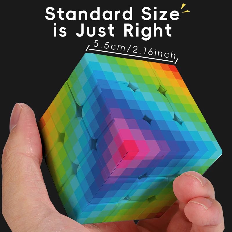 레인보우 모자이크 큐버스피드 3x3 스피드 큐브 퍼즐 매직 큐브 3x3x3 퍼즐, 3D 직소 퍼즐, 크리스마스/추수감사절 선물