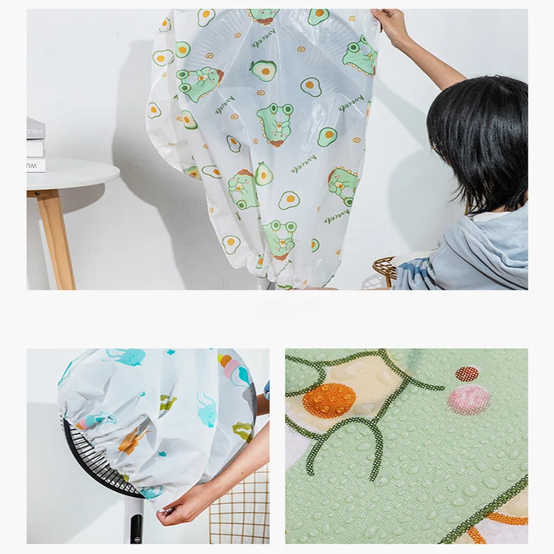 Fan Dust Cover PEVA Semi-Complete Household Floor Fan Cover Protective Waterproof Washable Stereo