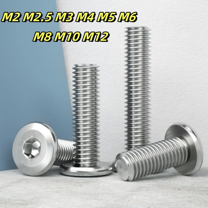 Description Picture 2 of itemM2 M2.5 M3 M4 M5 304 A2 Stainless Steel Flat Hex Hexagon Socket Head Allen Furniture Rivet Screw Connector Joint Bolt