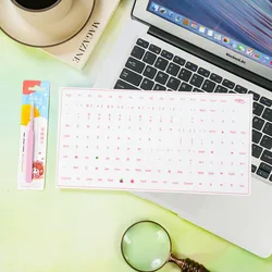 Complete Keyboard Key Set with Tweezers and Peel - Off Character Stickers (Pink)