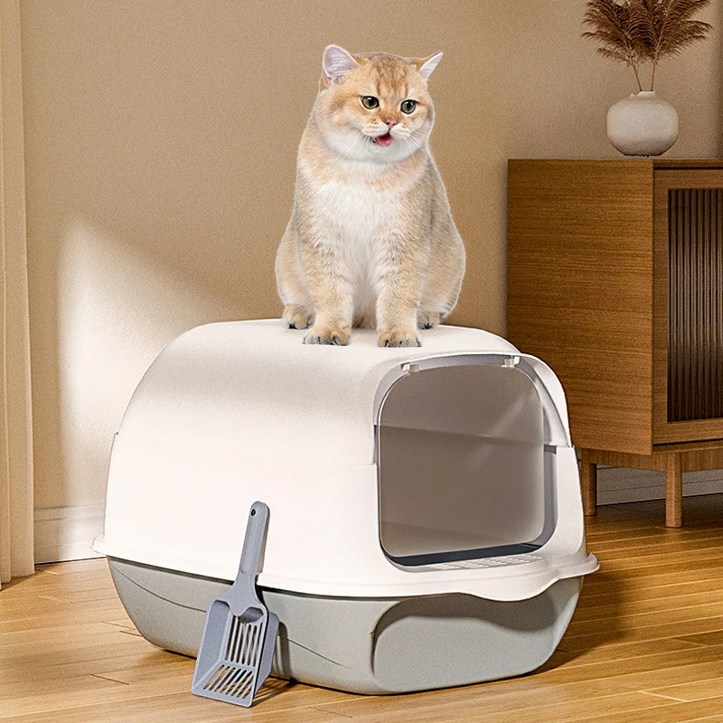 Voltsify Detachable Cat Litter Box with 180° Flip-Top & Scoop & Deodorant, 35cm W x 50 cm D x 35 cm H: uk Stock, 4 Days Free Delivery, & No Order Amount limit