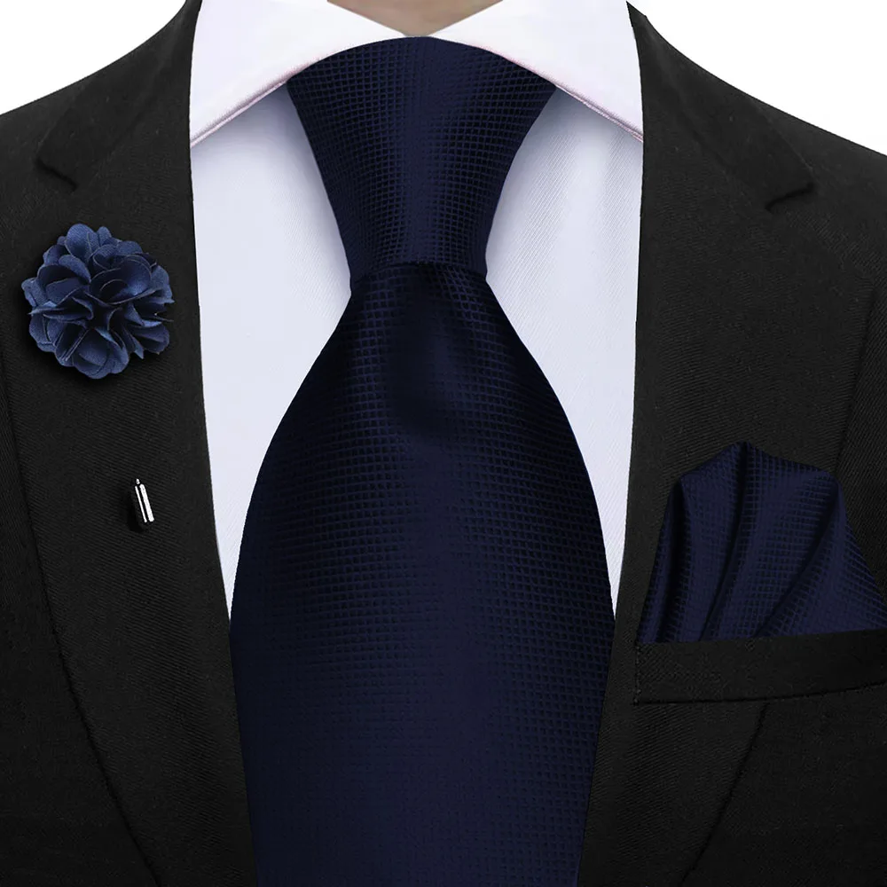 Elegant Peacock Blue Plaid Men's Accessory Set - Tie & Pocket Square Collection