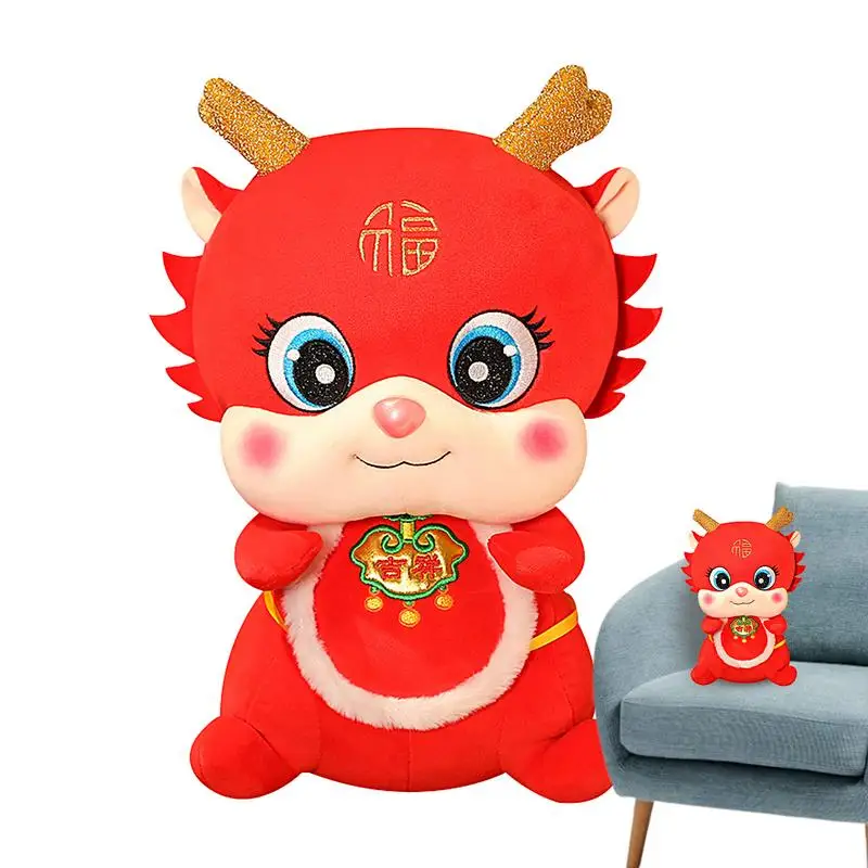 

Year Of 2024 Mascot Toy Traditional Chinese New Year Dragon Plush Mascot PP Cotton Filled Zodiac Toys Skin-Friendly For Living