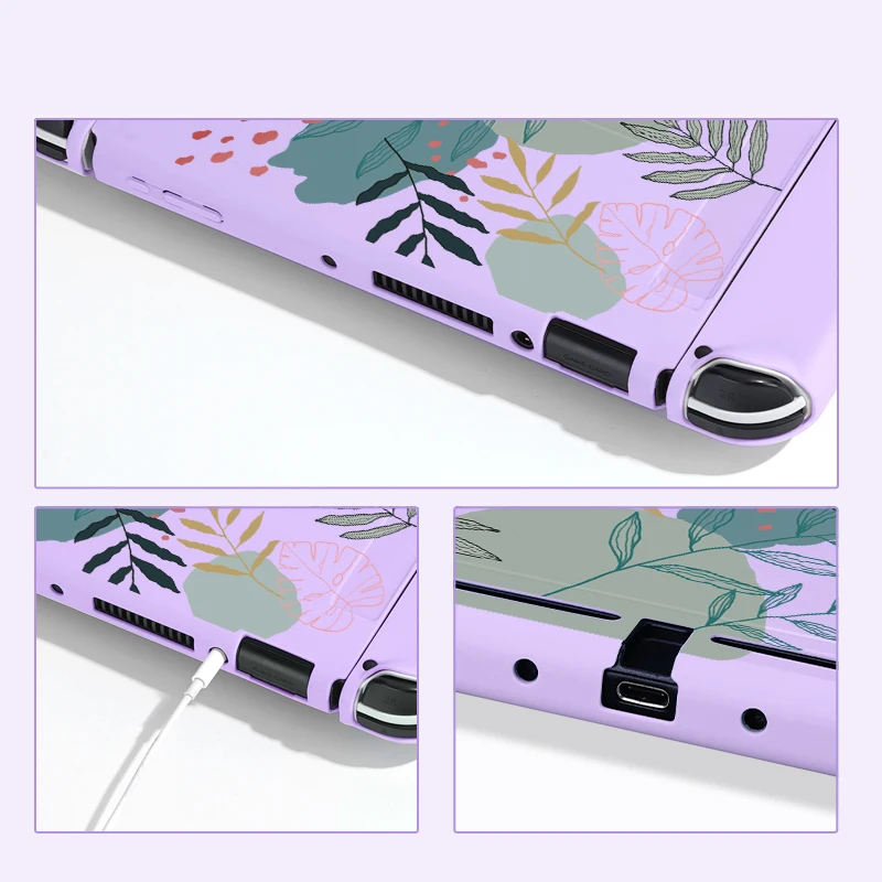 스위치 Oled 용 다양한 녹색 식물 보호 케이스, Nintendo 스위치 콘솔 용 소프트 TPU 슬림 커버, NS 게임 액세서리