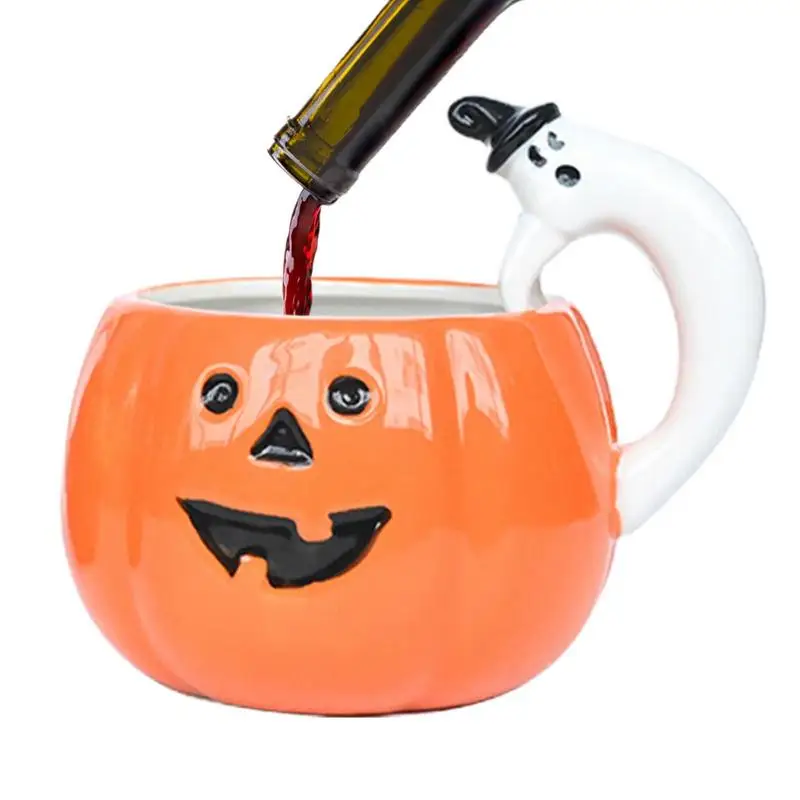 

Ceramic Pumpkin Cup 330ml 3D Halloween Mug Pumpkin Ghost Cup Creative Cartoon Pumpkin Ceramic Coffee Mugs 3D Halloween Pumpkin