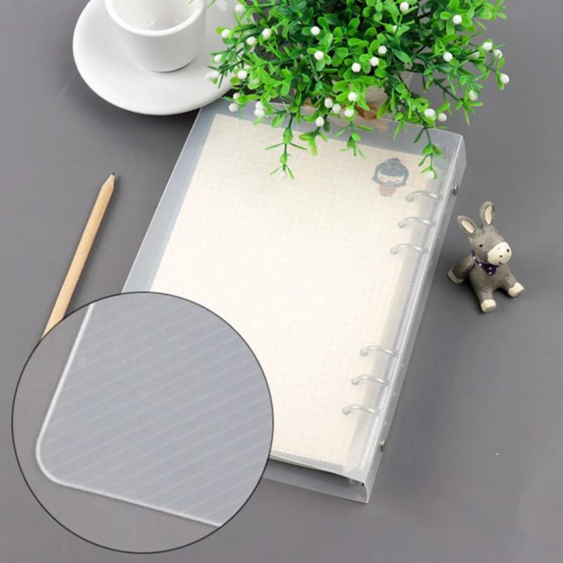 File Folder Leather Ring Binder Binder Pockets Document Manager Document Organizer Creative transparent twill pp binder shell a6 a5 six-hole b5 nine-hole folder