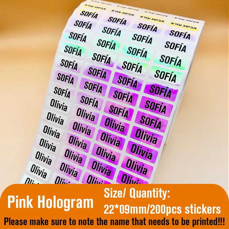 Kawaii Waterproof Name Tag Sticker Custom Adhesive Stationery Decals Personalize First Name Label for Children School Bottle - Image 7