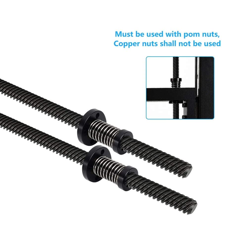 Torlipy Ptfe Revestiu o Comprimento 367 mm 400 mm do Passo da Ligação da Linha mm do Parafuso de Ligação mm com a Impressora da Porca de Pom 3d Parte o Preto do Leadscrew - Imagem 4