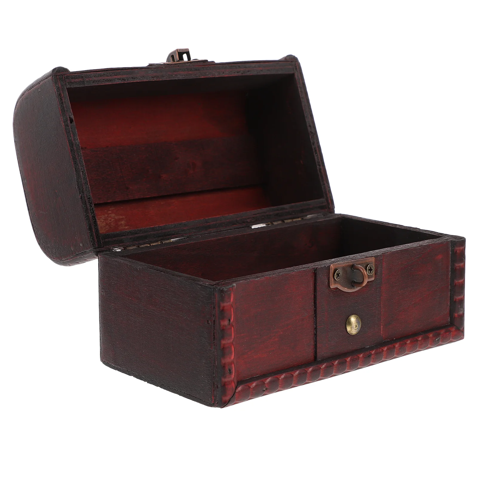 

Wood Box Vintage Wood Chest Box Retro Jewelry Box Multi-use Trinket Storage Box With Lock