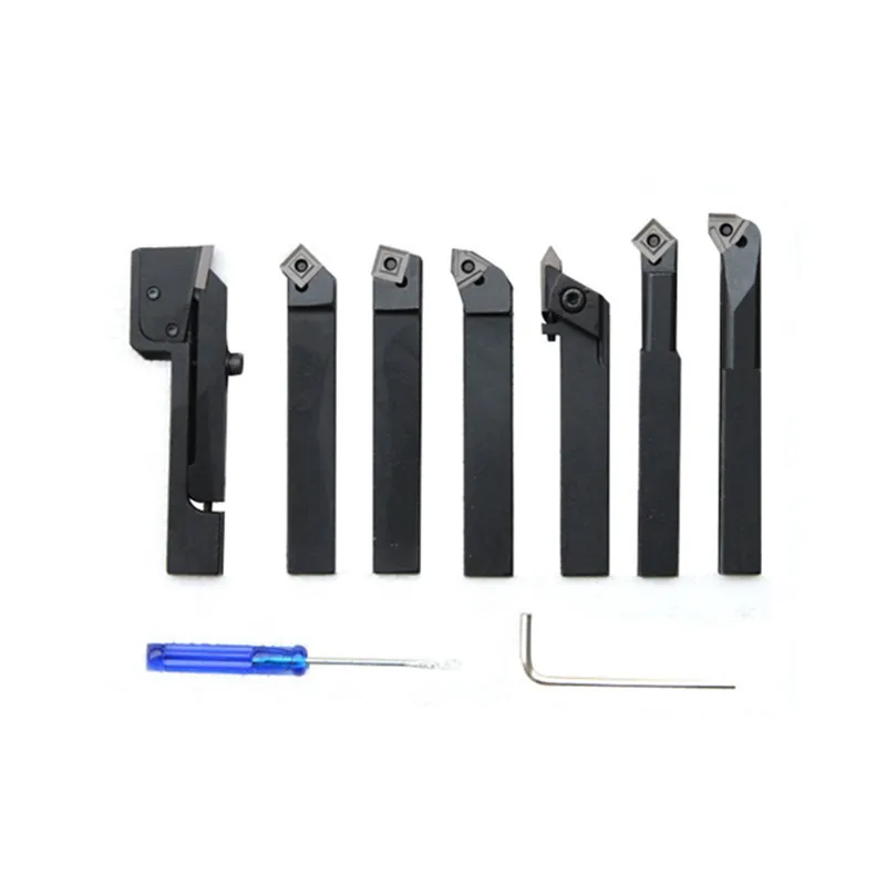 12mm, 7pcs Indexable Carbide Turning Tool Set, Cutting Tool Set For