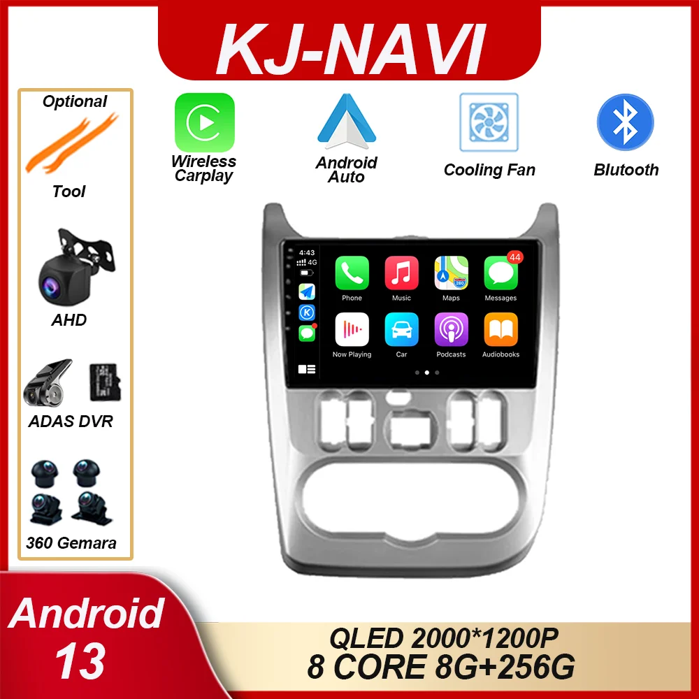 

Android 13 2Din Radio Video Player For Renault Logan 1 Sandero 2009 - 2015 E53 X5 M5 Carplay 4G Car GPS Fan Multimedia Autoradio
