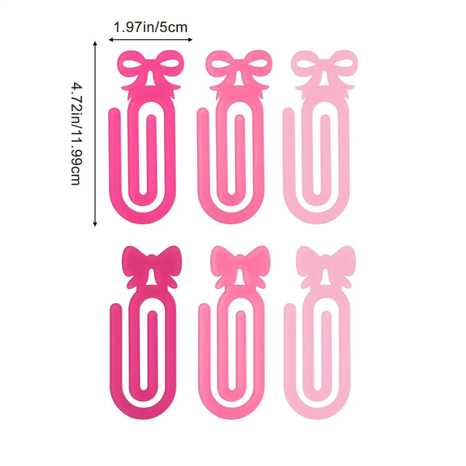 큰 종이 클립 6개 귀여운 리본 책갈피 아크릴 페이지 클립 교사 학생 학교 교실 사무실 가정용