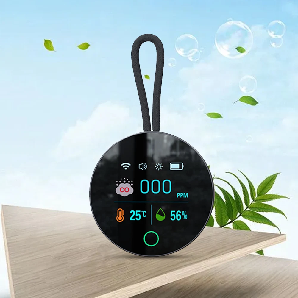 3 In 1 Carbon Monoxide Detector with Magnetic Suction CO Air Quality Monitor 1000mAh CO Temperature Humidity Detector for Travel