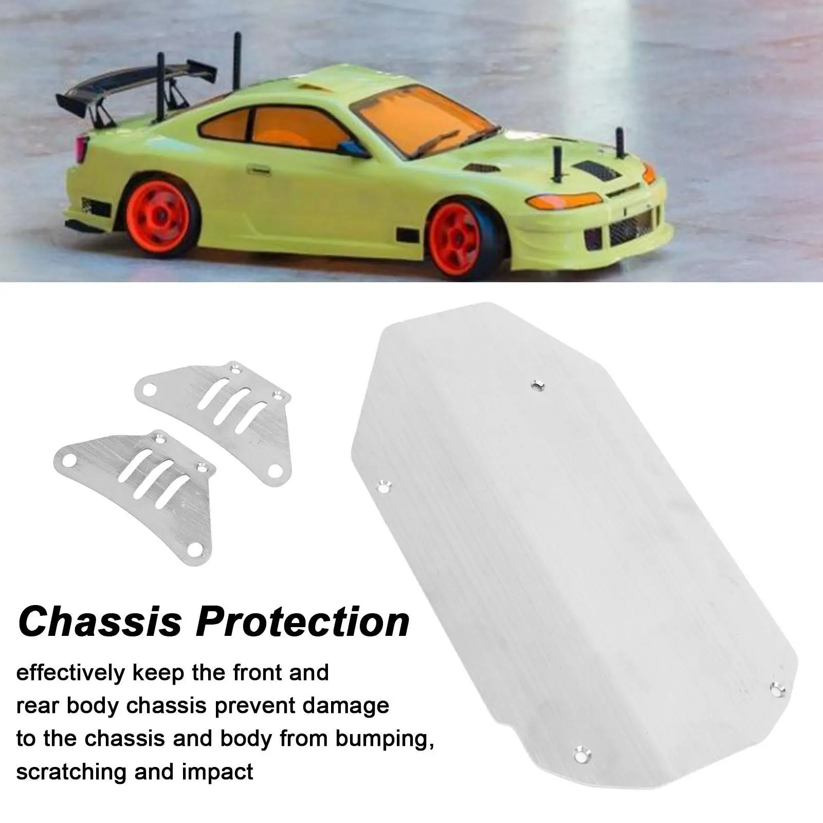 RC Car Chassis Armor Silver Simple Installation Scratch Resistant Upgraded RC Accessories Stainless Steel for tt02 1/10 Car