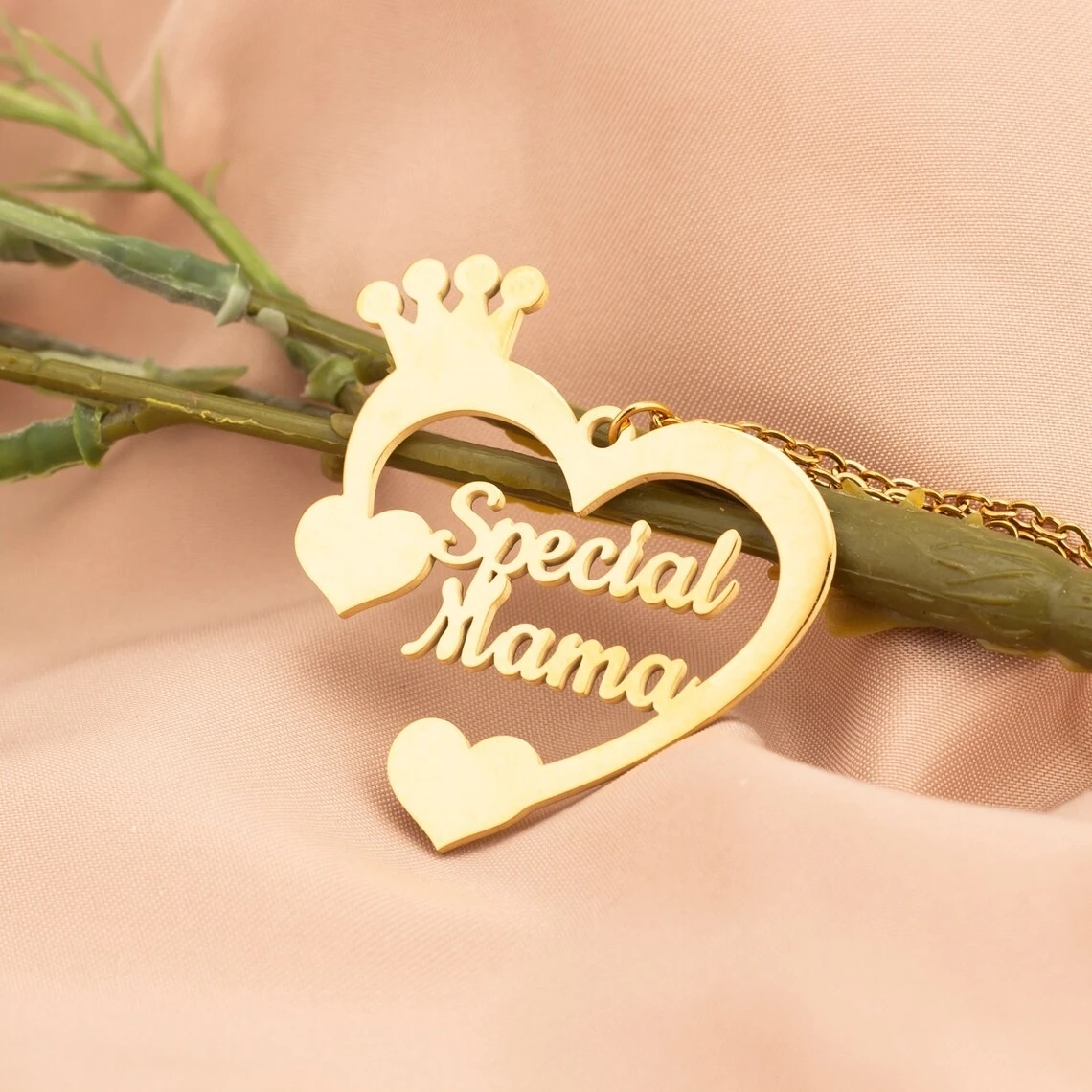 

Custom Crown Heart Double Name Necklace Women Girl Jewelry Stainless Steel Personalized Gold Color Nameplate Pendant Necklace