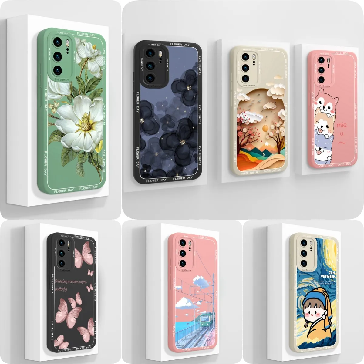 Cute Cat Pattern Soft Silicone Shockproof Back Cover Case
