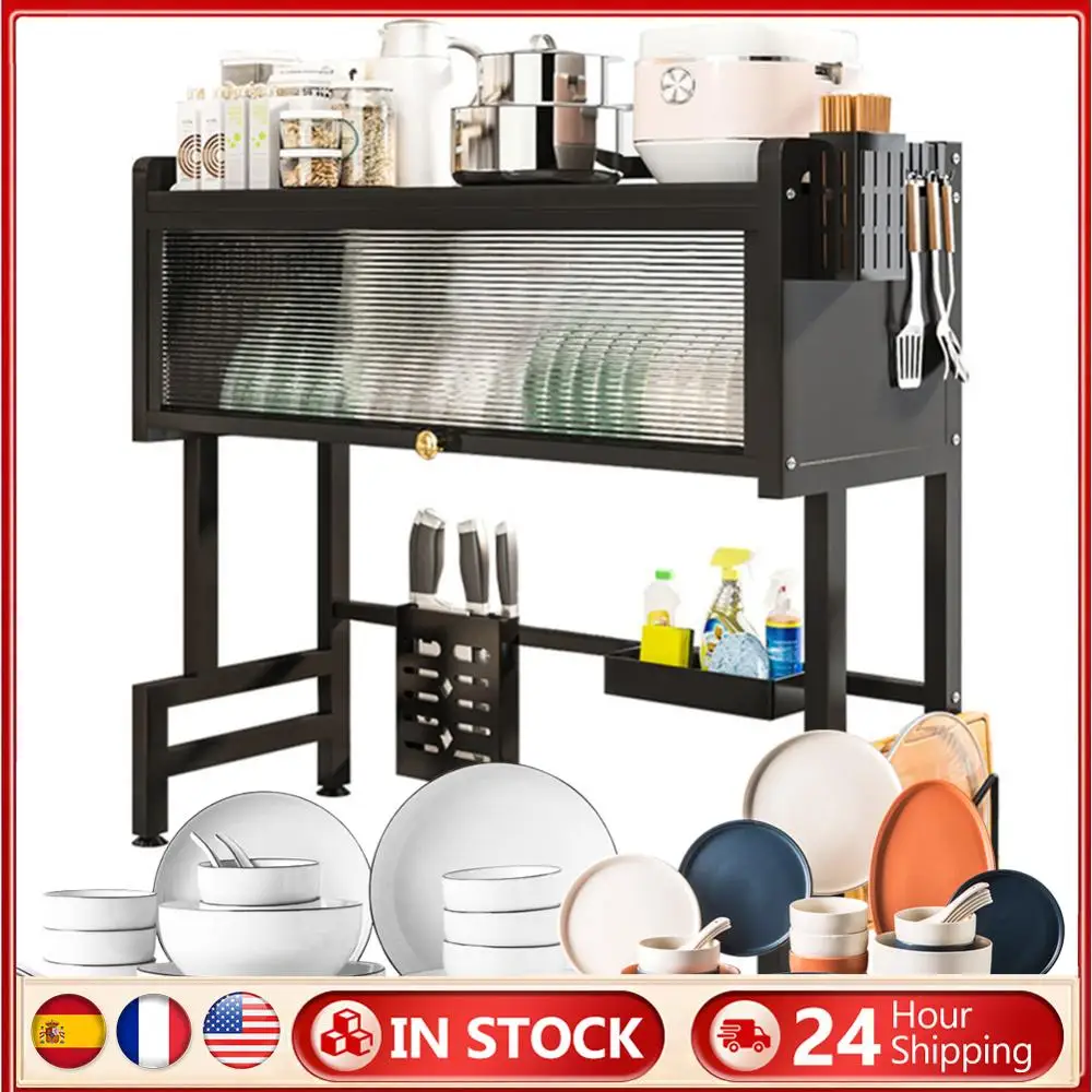 Metal Kitchen Storage Rack with Cover