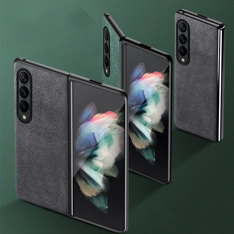 

Retro Italian Brushed Phone Case for Samsung Z Fold 3 4 Case All-inclusive Shockproof Cover for Galaxy Z Fold4 Case